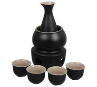 LALADEFIEE Ceramic Sake Serving with Warmer Pot and Cups Traditional Japanese Porcelain Liquor Warm Kit Heat-resistant Drinkware for Hot Saki and Table Decoration