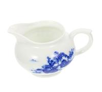 LALADEFIEE Ceramic Sauce Container and White Porcelain Gravy Boat with Drip Spout for Hot Cold Condiments Milk Syrup Serving Jug for Table Elegance