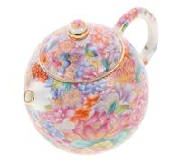 LALADEFIEE Ceramic Teapot Small Capacity Chinese Style Handmade Porcelain Tea Kettle with Ergonomic Handle and Floral Pattern Easy to Clean and Store for Office and Home Tearoom Use