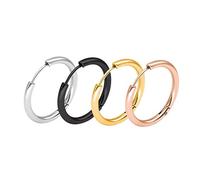 LALADEFIEE Chic and Sturdy Men's Earrings Stainless Steel Clip Earrings for Men Nose Lip Belly Eyebrow Helix Cartilage Tragus