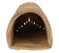 LALADEFIEE Chicken Coop Nest Bed Provides Cozy and Secure Nurturing Environment Straw Woven for Small Animals, Semienclosed Design Suitable for Chickens and Poultry on Farm or Backyard