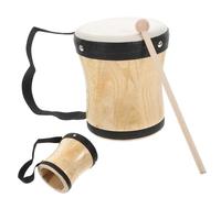 LALADEFIEE Children’s Educational Bongo Drum Percussion Instrument, Black Sheepskin Hand Drum for Boys and Girls Music Learning and Early Development Toy
