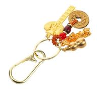 LALADEFIEE Chinese Feng Shui Pi Yao Keychain Five Emperor Snake Zodiac Amulet for Luck and Wealth Backpack Charm for Chinese Year