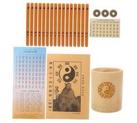 LALADEFIEE Chinese Fortune Sticks Divination Game with Bamboo Pot and Guidebook Smooth Polished Tai Chi Fortune Telling Props for Beginners Portable Feng Shui and Home Decor Tool