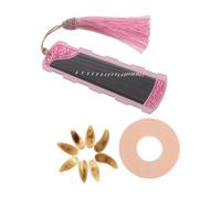 LALADEFIEE Chinese Guzheng Nail Picks Set Resin Picks Finger Tape and Storage Board for Easy Replacement Comfort Fit and Natural Appearance for Schools Performances and Home
