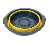 LALADEFIEE Cleaning Basin Portable Washbasin for Face Hands Dishes Vegetables Space-saving Bathroom Supply Yellow Lightweight Multipurpose Fold-up Basin for Travel Home Camping