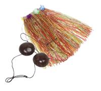 LALADEFIEE Coconut Shell and Grass Skirt Set Hawaiian Dance Costume for Women Breathable Luau Party Outfit with Vibrant Tropical Design Easy Styling Beach Luau Outfit