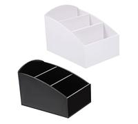 LALADEFIEE Coffee and Tea Organizer Box Set, 2pcs Black and White Sugar Packet Holder, Countertop Coffee Bar Condiment Storage, Compact Tea Bag and Syrup Station for Home and Cafe