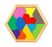 LALADEFIEE Colorful Heart-Shaped Wooden Puzzle Set, 11pcs Brain Teaser for, Early Learning Logic Puzzle for Parent Interactive Play and Cognitive Development