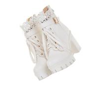 LALADEFIEE Comfortable PU Short Boots for Women Lightweight Breathable Low Thick Heeled Lady Shoes for Party Work Date Wedding Travel Choice