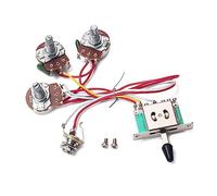 LALADEFIEE Complete Electric Guitar Wiring Harness Kit 5-way Toggle 1 Volume 2 Tone Knobs 500k 2t1v Pre-wired Perfect for Diy Guitar Projects