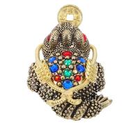 LALADEFIEE Copper Hollow Three-legged Toad Figurine Small 7.2x4.4x3.3cm Desktop Ornament Feng Shui Office Desk Decoration Home Study Brass Sculpture