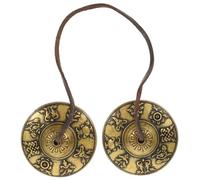 LALADEFIEE Copper Meditation Cymbal Bell Small Pure Brass Percussion Instrument for Yoga and Buddhist Spiritual Practice with Traditional Hand-held Design