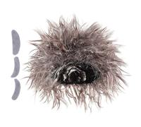 LALADEFIEE Crazy Old Scientist Wig Set with Brown Braid Mustache Eyebrows for Adults Lightweight Soft Silk Costume Party Hairpieces for Cosplay Day of School Stage Performances