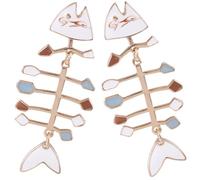 LALADEFIEE Creative Fish Bone Earrings for Women Quirky Novelty Dangle Jewelry Unique Fashion Accessory for Daily Wear Parties Travel Comfortable and Skin-friendly Design