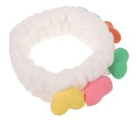 LALADEFIEE Creative White Heart Shaped Face Washing Headband for Women, Wear-resistant Flannel Fabric Hairband, for Skincare and Makeup Sessions