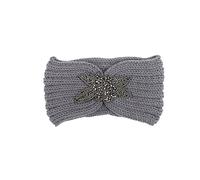 LALADEFIEE Crochet Bow Headband Woolen Yarn Hand Made Headband Flower Pattern Winter Warm Hair Band Simple Headwrap for Women Girls