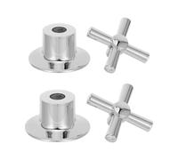 LALADEFIEE Cross Faucet Handles with Ergonomic Grip and Precise Regulation 2pcs Replacement Zinc Alloy for Hot and Cold Water Control Suitable for Wash Basin and Commercial Sink Faucet