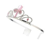 LALADEFIEE Crystal Pink Waterdrop Crown Hairband Comfortable Party Headwear for Birthday Photo Prop Delicate Princess Headdress