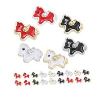 LALADEFIEE Cute Cartoon Animal Nail Decorations Easy Application for DIY Manicure Horse Nail Art Charms 60pcs with Metal Material and Special Occasions Accessories for Women and Girls