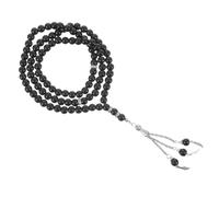 LALADEFIEE Delicate Black Praying Beads Bracelet Smooth Surface Religious Prayer Supply Decorative Rosary Chain for Meditation and Daily Wear