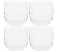 LALADEFIEE Denture Boxes and Protecting Dentures from Damage and Gum Shields 4pcs for Teeth Cases Pp Material, Easy to Clean Suitable for Office and Dining Out Use