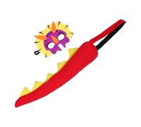 LALADEFIEE Dinosaur Tail and Mask Set for - Triceratops Tail Costume with Dinosaur Mask - Cosplay Party Accessories for Birthday and Role Play