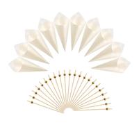 LALADEFIEE Disposable Ice Cream Wood Cones 125mm 100pcs with 12mm Appetizer Toothpicks 100pcs Party Picks Set for Charcuterie and Tropical Events