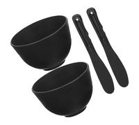 LALADEFIEE DIY Face Mask Bowl Set Mask Kit Silicone Material Deep Cleansing DIY Convenience Black Colour Beauty Salons and Spas with Scale Mixing