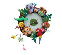 LALADEFIEE DIY Non-Woven Forest Animal Clock Material Kit, Handmade Party Wall Clock Craft Set with Cloth Art Supplies, Early Development Educational for