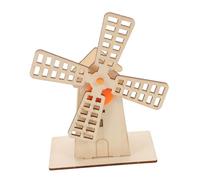LALADEFIEE DIY Wooden Rotating Windmill Kit for Innovative Gear Transmission Stem Science Experiment for Building Mechanical Power Models Educational Engineering Craft