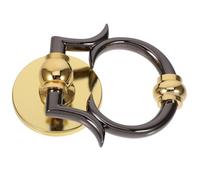 LALADEFIEE Door Knocker Zinc Alloy Gold Finish with Mounting Hardware Decorative Front Door Pull Handle 4.33X4.06X1.50 Inch for Home Entrance