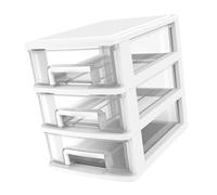 LALADEFIEE Drawer Storage Cabinet with Convenient Sorting Three-layer White and Multifunctional Design, Simple and Elegant Desktop Organizer Box for Bathroom and Office Use