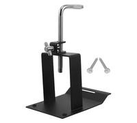 LALADEFIEE Drum Cowbell Holder Bent Arm Mount Bracket with Pedal Foot Stand for Percussion Accessories, Jam Block and Tambourine Holder Compatible with Drum Kits for Drummers and Live