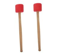 LALADEFIEE Drum Mallets and Wood Stick with Solid Froth Ball Head Red 2pcs Percussion Accessories Light and Portable Drumsticks Good Grip for Practice and Teaching for Beginners and Teens