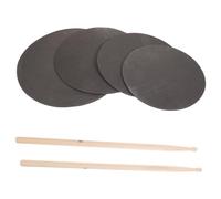 LALADEFIEE Drum Practice Pad Set with Silent Mats and Mallets Wear-resistant Percussion Pads for Drumming Practice Portable Kit Suitable for Students Teachers and Professional Drummers