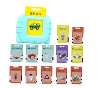 LALADEFIEE Early Educational Learning Machine with Blue Flashcards for Audible English Words Real Pronunciation Interactive Enlightenment for Preschool Language Development