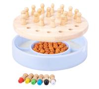 LALADEFIEE Educational Wooden Memory Chess with Storage Box Non-toxic Early Learning Game for Brain Training and Hand Coordination Development Fall-resistant S Board Game