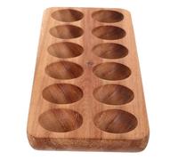 LALADEFIEE Egg Sturdy Rectangle Holder Hold to for Refrigerator Brown Tray Wooden Acacia Egg Rack Designed and Versatile Storage Display Countertop for Home