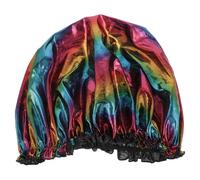 LALADEFIEE Elastic Black Sleeping Bonnet for Adults and Cancer Patients Made of Polyester with Hair Wrapping Feature for Daily Clothing and Hair Loss Care