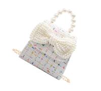 LALADEFIEE Elegant Pearl Bowknot Handbag for Small Crossbody Bag for Cute Single Shoulder Coin Purse Comfortable Material Stylish Bag