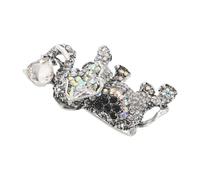 LALADEFIEE Elephant Brooch Pin Silver Rhinestone Miniature Animal Lapel Pin for Women’s Coats Scarves Sweaters Good Fortune Symbol Mother’s Day Present Jewelry Accessory