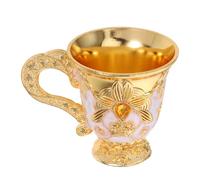 LALADEFIEE Embossed Mini Altar Cup Break-Resistant Metal Ceremonial Wine Goblet for Strong Liquors and Tea Tasting Vintage European Style Holy Offering Goblet for Home and Business Events
