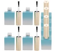LALADEFIEE Empty Nail Polish Bottles Glass 11.7Ml Refillable Containers with Brush for Fingernail Polish Storage 8Pcs Portable Size