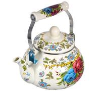 LALADEFIEE Enamel Tea Kettle 2.5l Thickened Household Water Kettle for Gas and Induction Cooker Kitchen Teapot Sturdy Porcelain Water Boiling Pot Suitable for Home Use Random Style