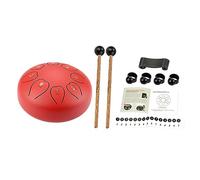 LALADEFIEE Ethereal Drum Portable Percussion Instrument Hand Drum for Beginner Adults Red Large for Garden Performance and Music Lover
