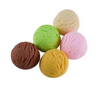 LALADEFIEE Fake Ice Cream Balls Simulation Ice Cream Prop Pvc 5pcs with Display Function Not Easy to Break Or Deform for Food Samples and Shopping Mall Decoration