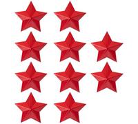 LALADEFIEE Five-pointed Star and Three-dimensional Appearance Solid Construction 10pcs Retro Red Pins Made of Aluminum for Photography and Collectibles