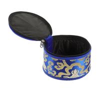 LALADEFIEE Full Moon Bowl Storage Box for Tibetan Singing Bowls, Cotton Carrying Case with Smooth Surface and Mat Function, for Buddhist Meditation and Yoga Sessions, Golden Random Color