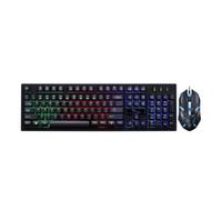 LALADEFIEE Gaming Keyboard Red Button Wired Mechanical Keyboard and Mouse Set with 104 Keys, Non Conflict Design, Luminous Plastic Construction for Gamer Use at Office or Home